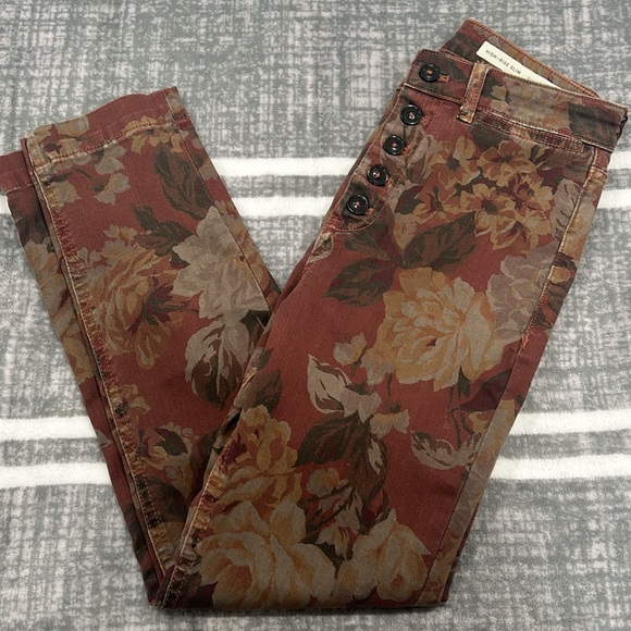 Anthropologie Pilcro & The Letterpress Floral Jeans Button Front High Rise - Picture 11 of 11